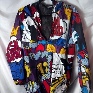 Reason pop art‎ windbreaker with comic book style graphics